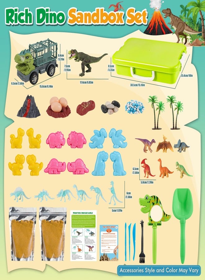 FRUSE Dinosaur Sensory Bin Toys,Play Sand Art Kit with 2.2lbs Sensory Play Sand,Glow in The Dark Dinosaurs,Dino Magnifying Glass and Sandbox,Learning Toys for Kids Ages 3 4 5 6 7 8 - Image 3